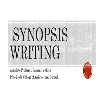 Synopsis Writing
