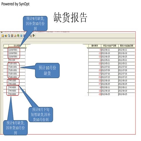 Synopt库存分析