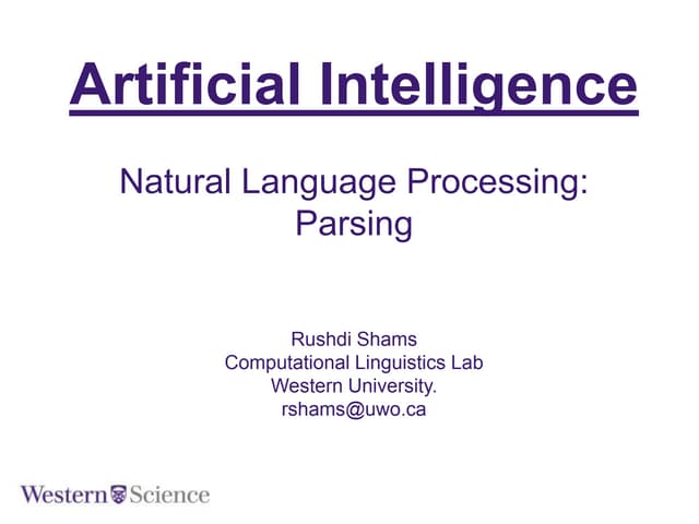 Natural Language Processing: Parsing