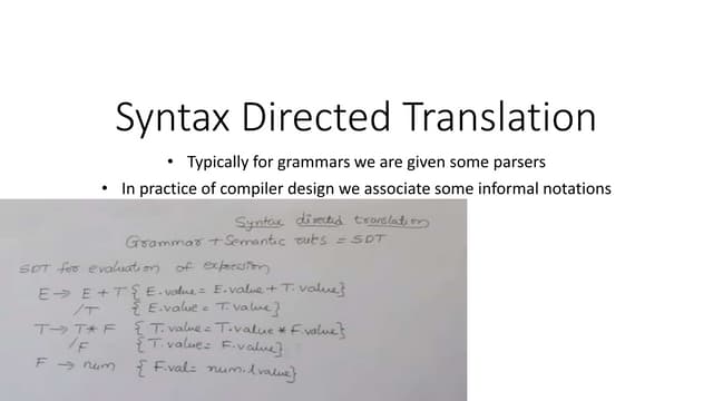 Syntax directed-translation