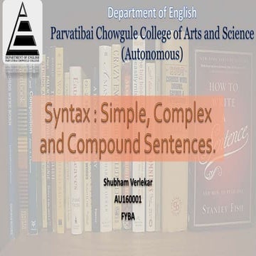 English Syntax - Simple, Complex, and Compound