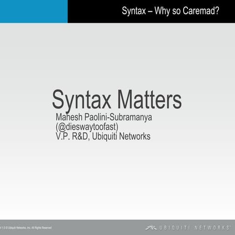 Syntax - Why so CareMad?