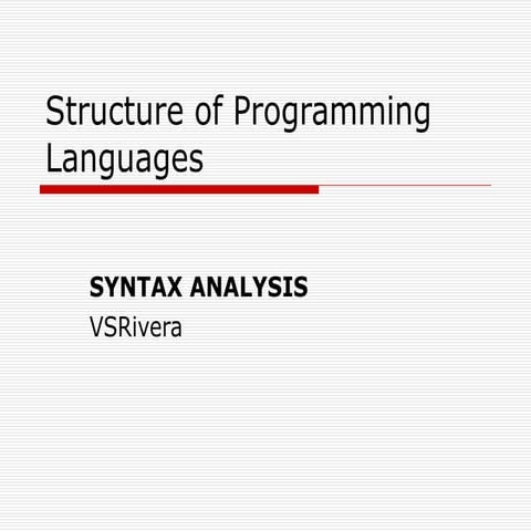 Syntax analysis | PPT