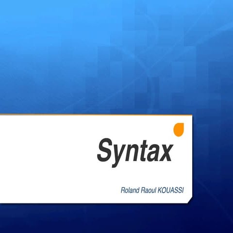 Syntax course