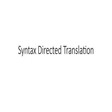 Syntax Directed Translation lecture 21.pptx