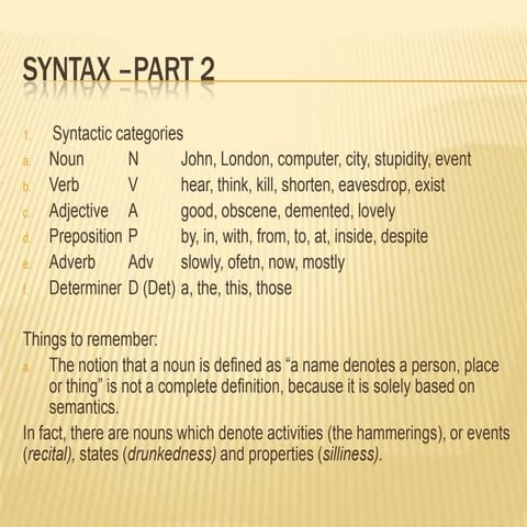 Syntax –part 2 | PPT