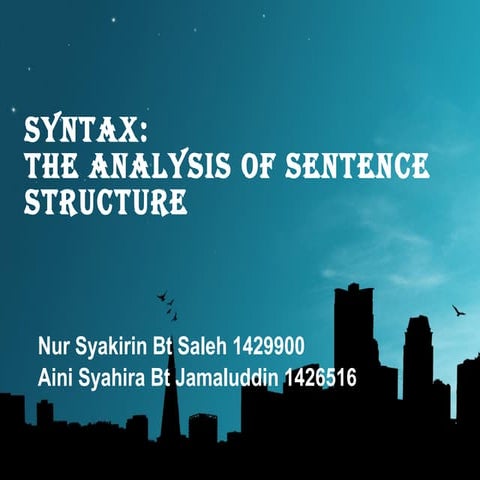Syntax (basic for undergraduate)