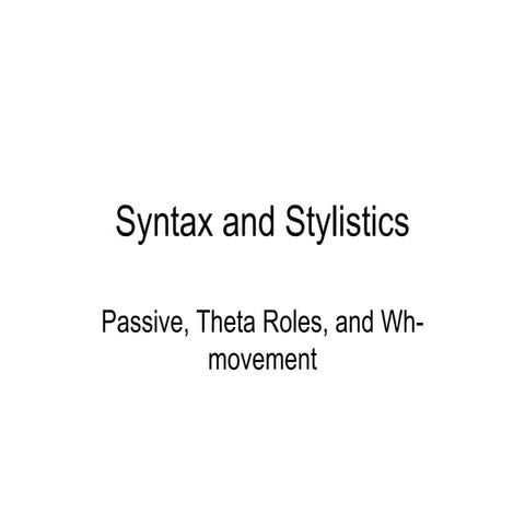 Syntax & Stylistics5