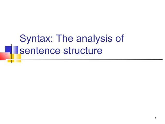 Deep structure and surface structure
