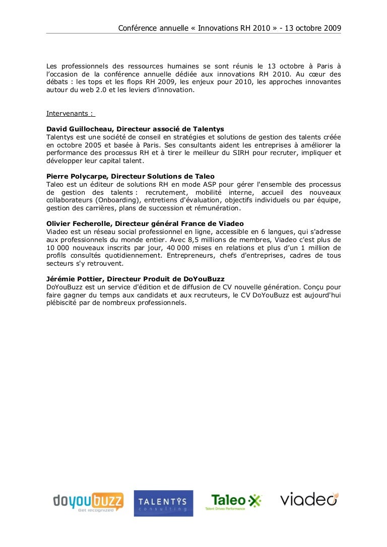 Synthese Conference Innovations RH 2010