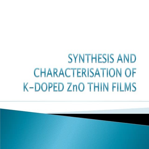 Synthesis and characterisation of k doped zno 1