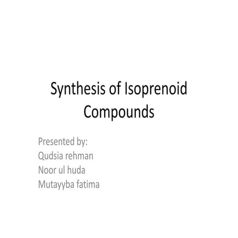 Synthesis of isoprenoid compounds