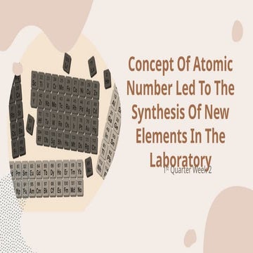 Concept of atomic Number that led to the SYNTHESIS OF NEW ELEMENTS .pptx