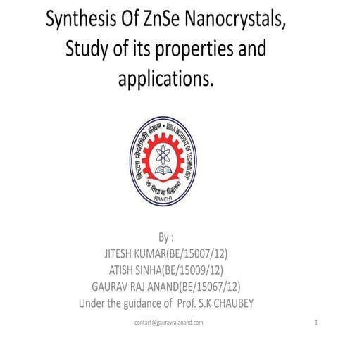 Synthesis of zn se nanocrystals (1)