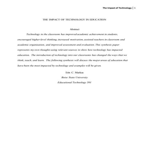 Synthesis paper