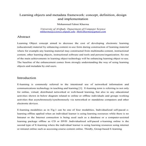 Learning objects and metadata framework - Mohammed Kharma