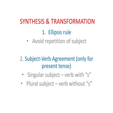 Synthesis & transformation pointers
