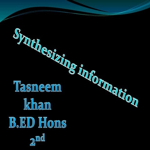 Synthesizing information https://www.youtube.com/channel/UC9E5-uYIOFnHI2LO0ln...
