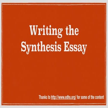 What Is a Synthesis in Academic Writing? | PPTX
