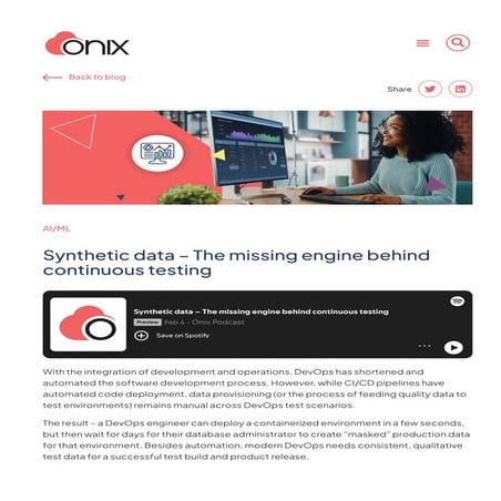 Synthetic Data: Powering Continuous Testing in DevOps with Onix ...