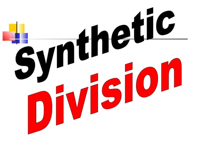 Synthetic division