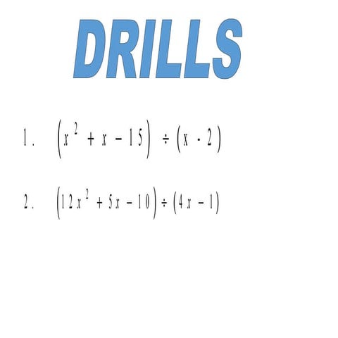 Synthetic Division of Polynomials