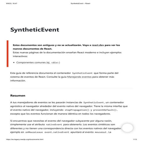 Manejo de eventos | PPTX