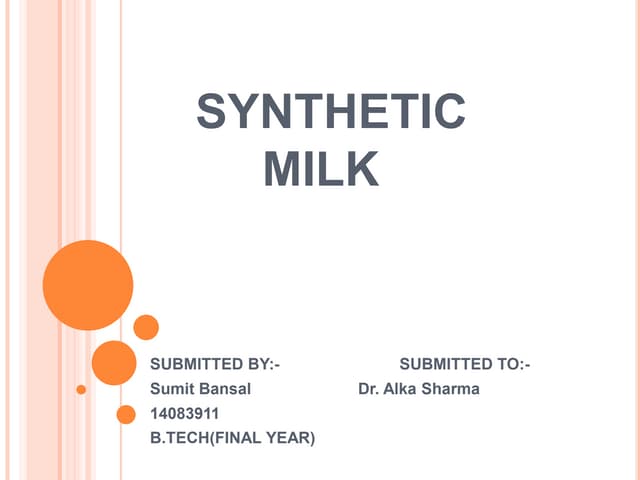 Synthetic milk
