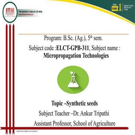 Micropropagation technologies -SYNTHETIC SEEDS .pptx