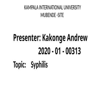 Syphilis BMS internal medicine PowerPoint presentation