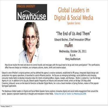 The End of Us and Them: SI Newhouse School of Public Communication