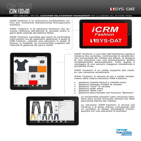 SAP Business One in One Day 2013: SYS-DAT iCRM Fashion