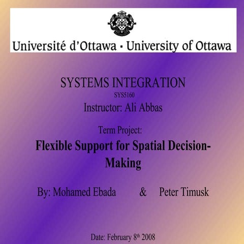 A COM-Based Spatial Decision Support System For Industrial Site ...