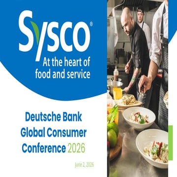 Sysco presentation for DB Global Consumer Conference | PDF