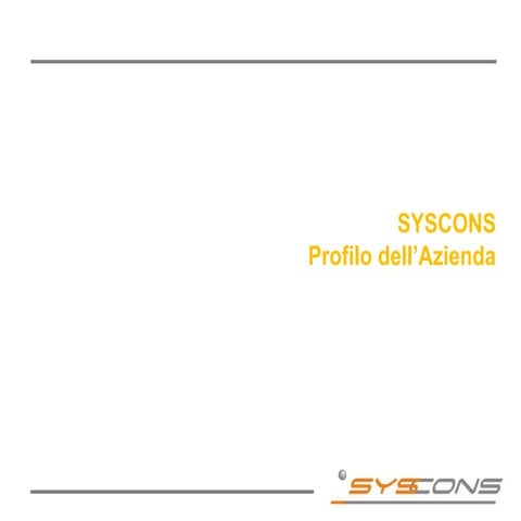 Syscons   Profilo Azienda