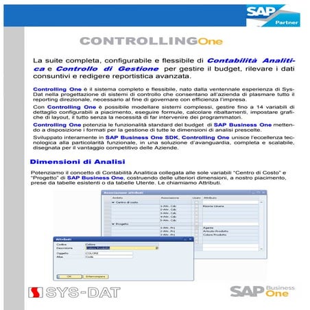 SYS-DAT Controlling One for SAP Business One