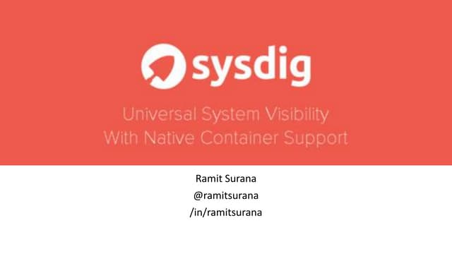 Sysdig - Introducing a new definition of Monitoring