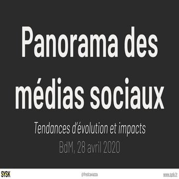 Panorama des médias sociaux 2020