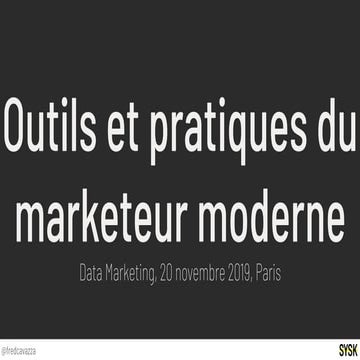 Outils et pratiques du data marketeur
