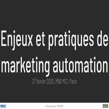 Enjeux et pratiques du marketing automation