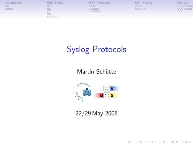 Syslog Protocols