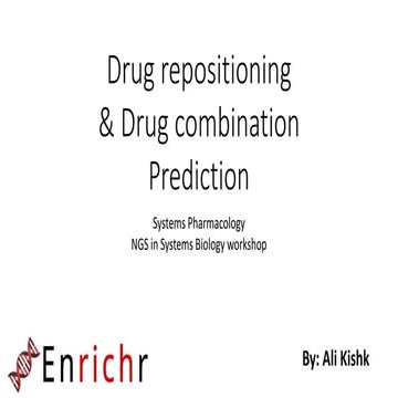 Systems Pharmacology 1: Drug re-positioning prediction