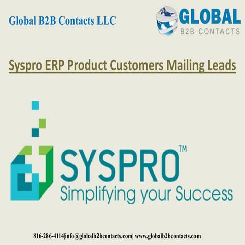 Syspro ERP product customers mailing leads