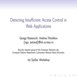 Detecting Insufficient Access Contr...
