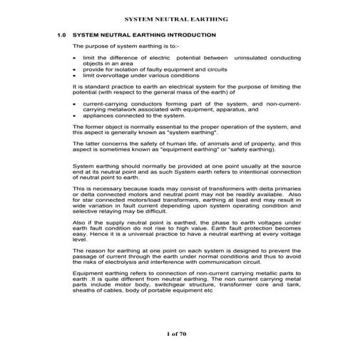 System neutral-earthing