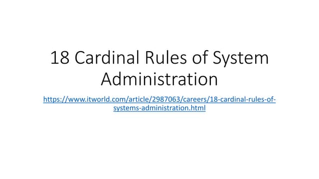 System Administration
