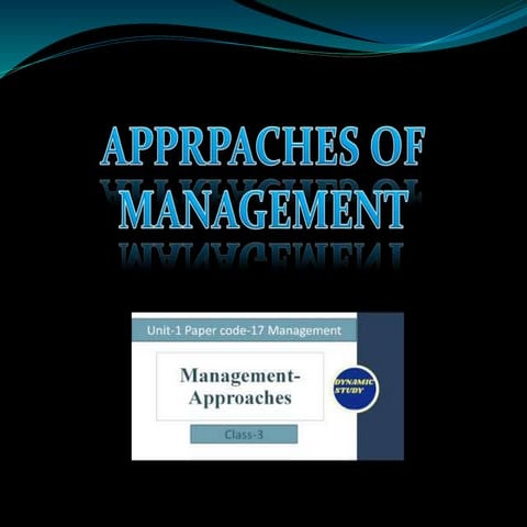 Approaches of Management(Principles of Management)