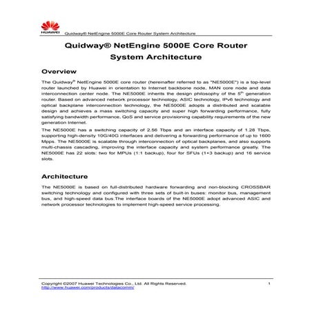 Huawei net engine5000e core router chassis and features | DOC