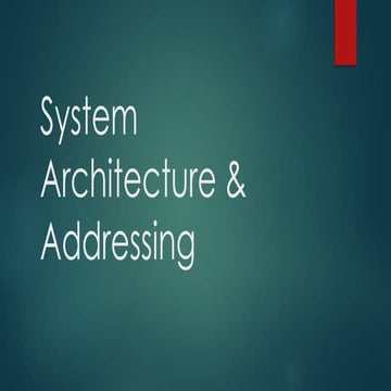 System Architecture & Addressing UNit 3.