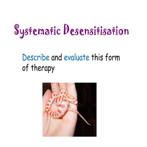 AS Behaviourist treatments systematic desensitisation pp